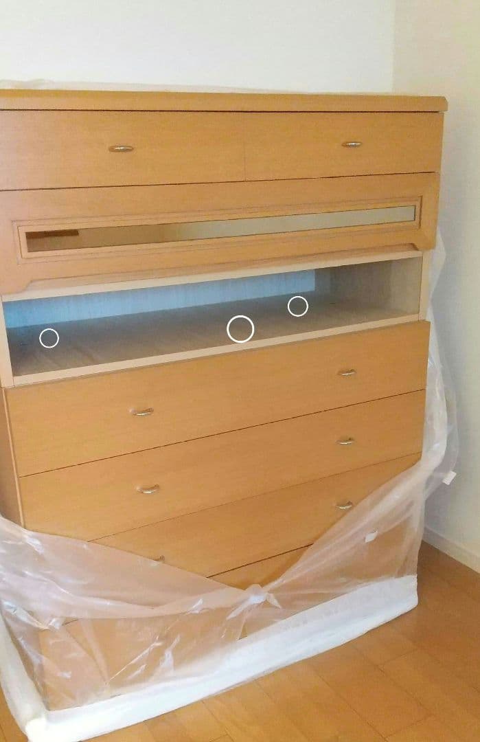 取り引き中☆ 他の方は購入なさらないでください☆ 天然木製箪笥 内側桐材 鏡つき