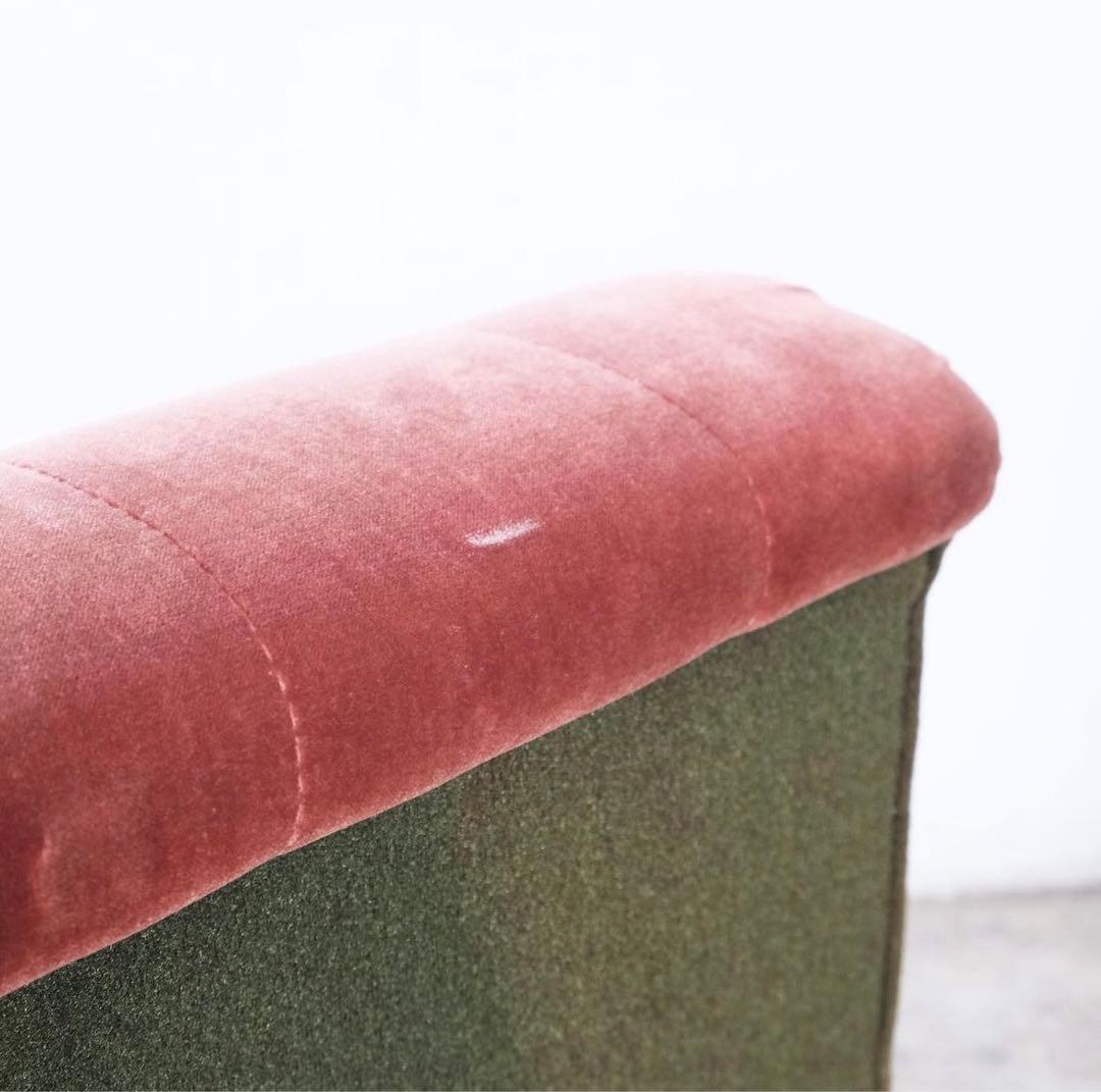 Nehann.|バイカラーベロアソファ；2シーター