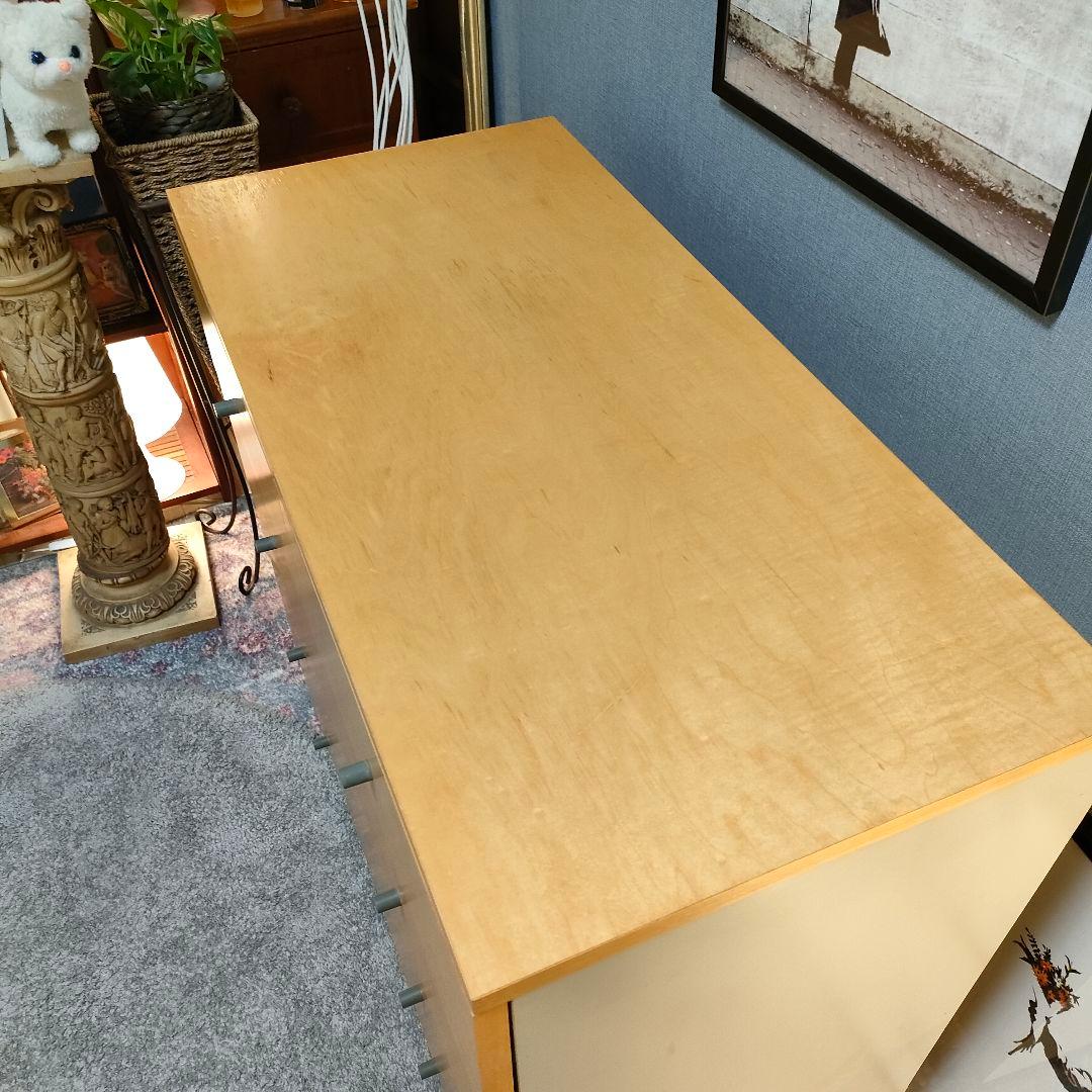 【廃盤品】無印良品 木製チェストワイド 脚付き 4段収納