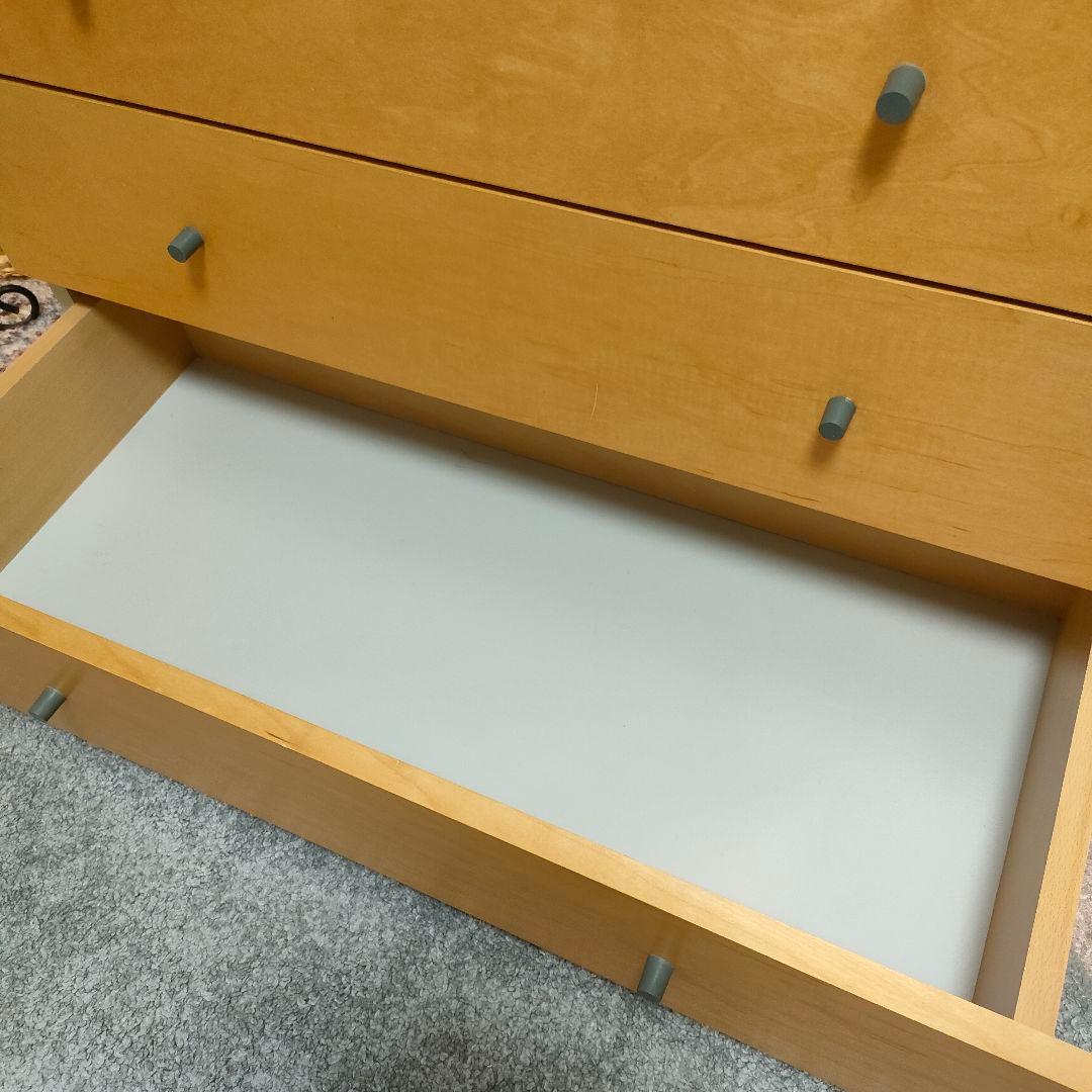 【廃盤品】無印良品 木製チェストワイド 脚付き 4段収納