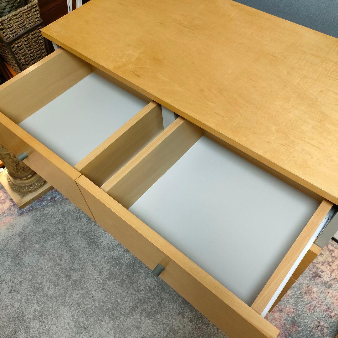 【廃盤品】無印良品 木製チェストワイド 脚付き 4段収納