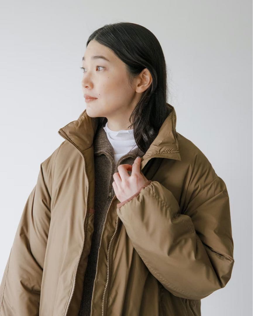 北欧暮らしの道具店　中綿コート　カーキ