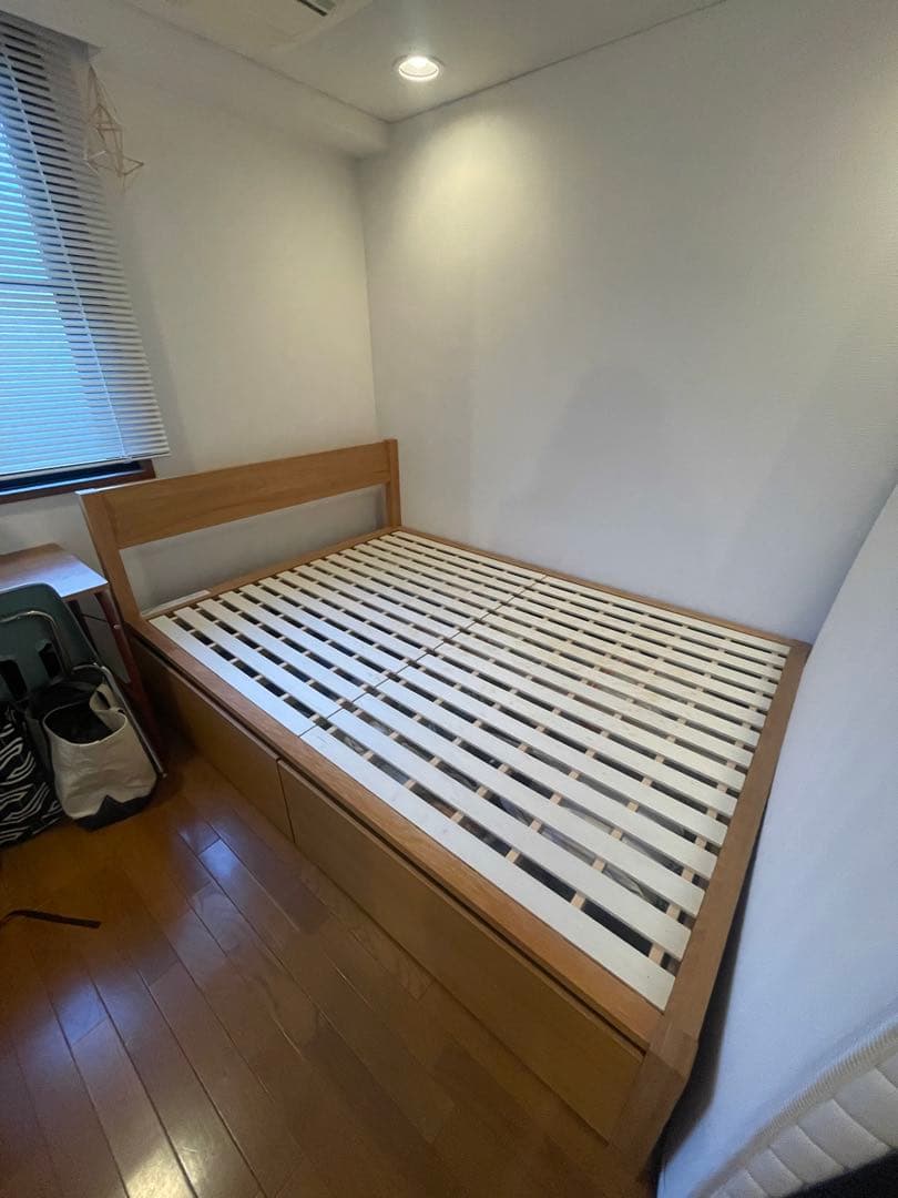 無印良品ダブルベッドフレーム収納付【2月末発送】