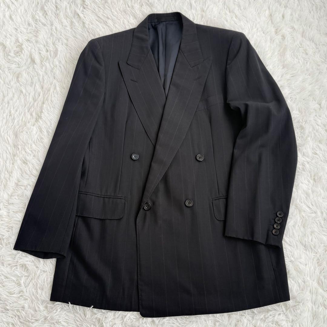 Burberrys バーバリー スーツ ダブル ネイビー ストライプ 背抜き