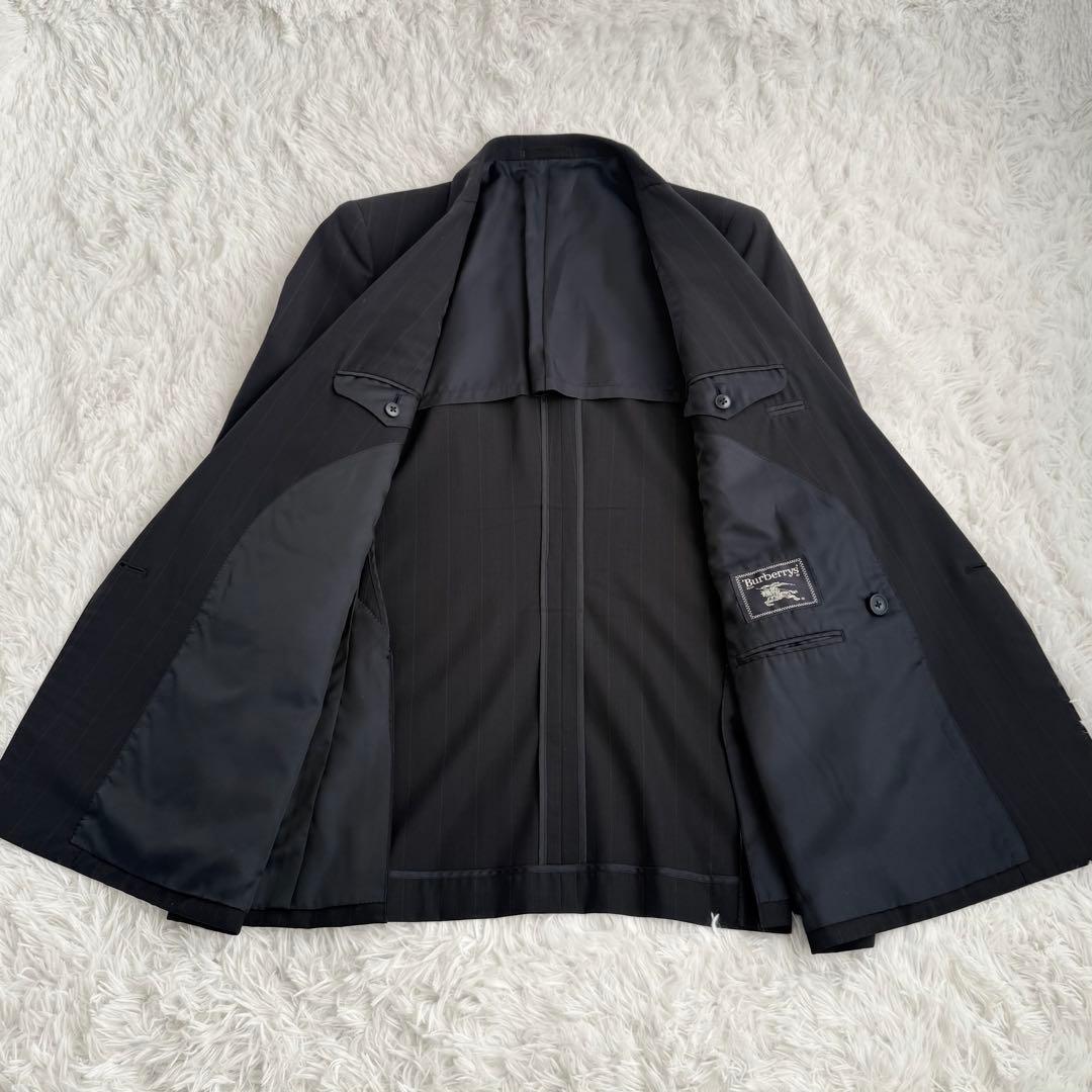 Burberrys バーバリー スーツ ダブル ネイビー ストライプ 背抜き