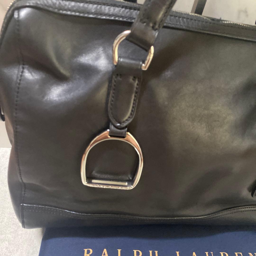 Ralph Lauren 黒 レザービジネスバッグ　2way 黒　保存袋付き