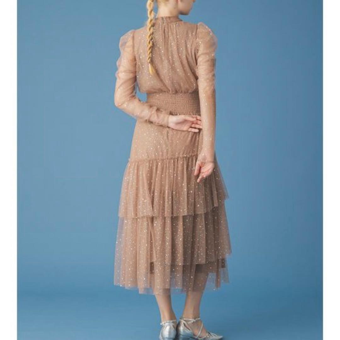 ドレス　ロングスリーブラメチュールドレス　furfur