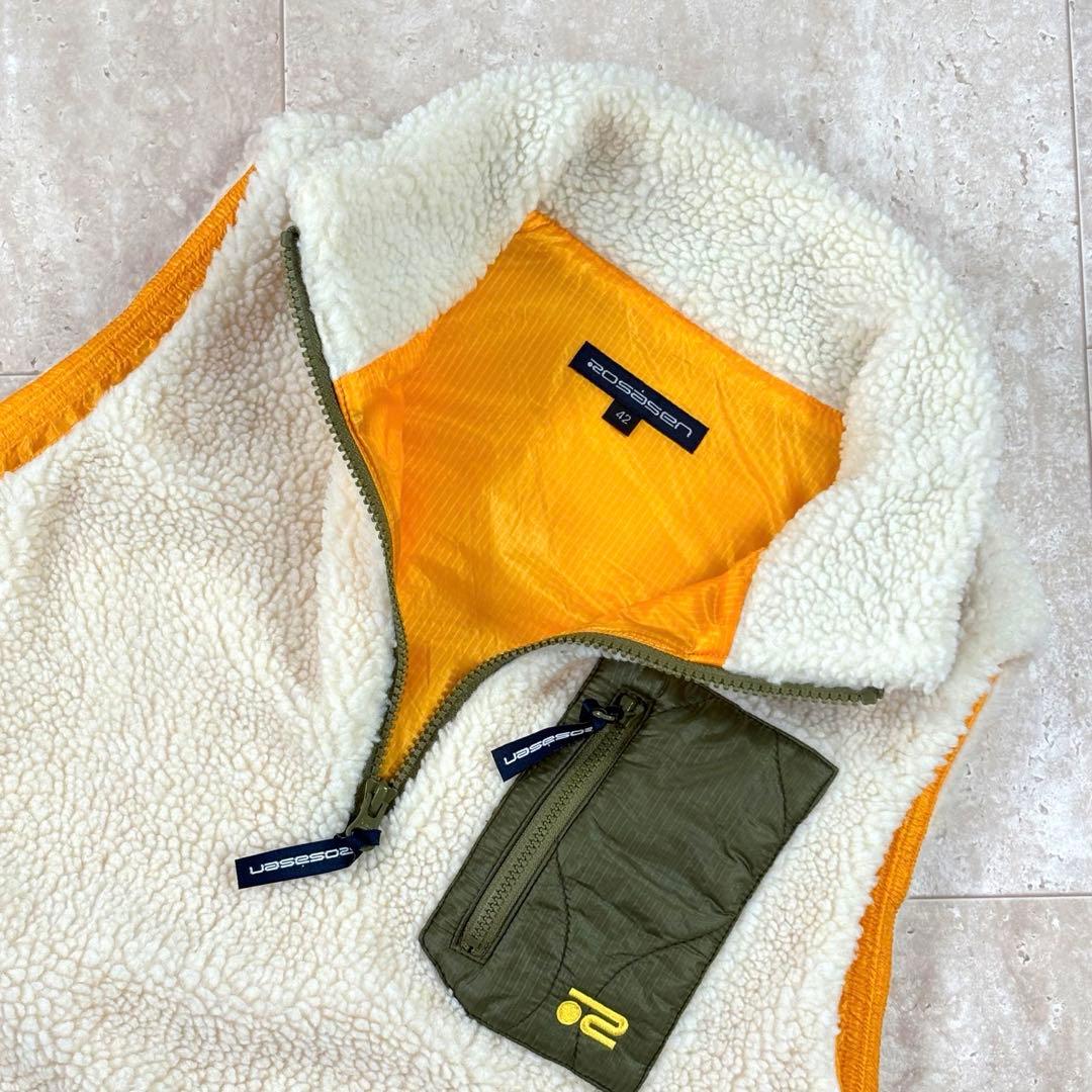 【ロサーセン】ボアワンピース　42サイズ　スカート中綿　切り替えデザイン　秋冬