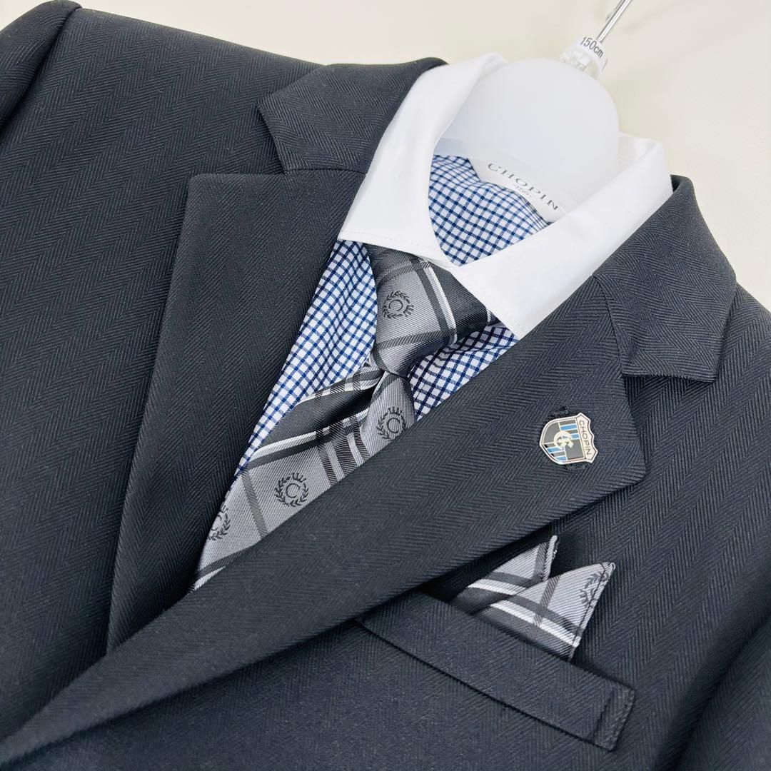 2656【新品タグ付き】ショパン 150cm キッズフォーマル 6点セット 黒