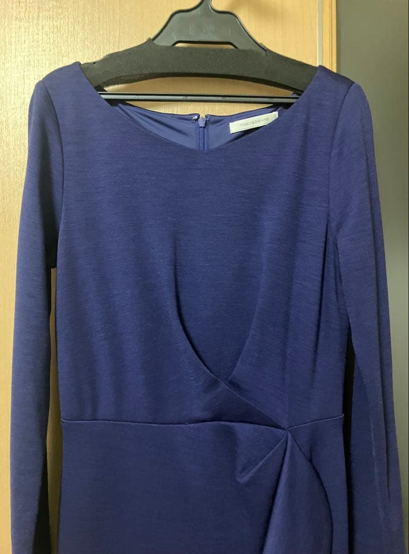 ピンキーアンドダイアン サイドラッフルジャージワンピース ブルー 38