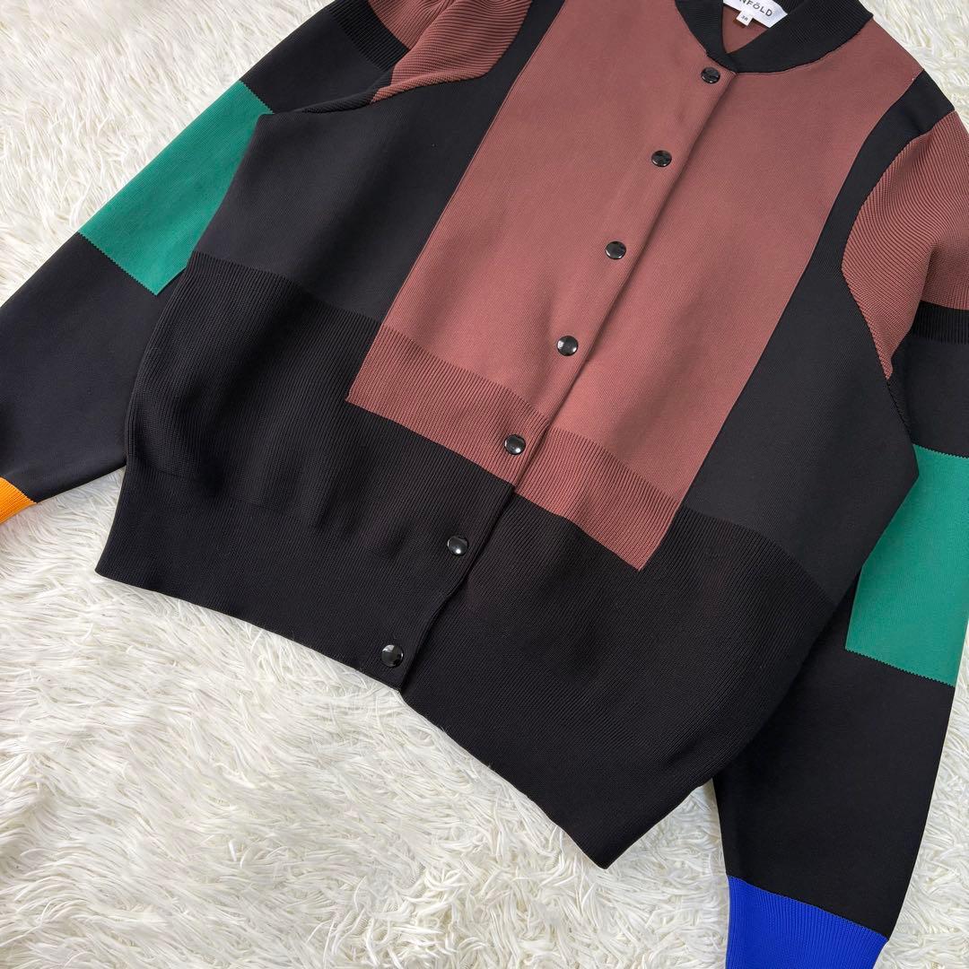極美品 ENFOLD Knit Jumper マルチカラーニットブルゾン