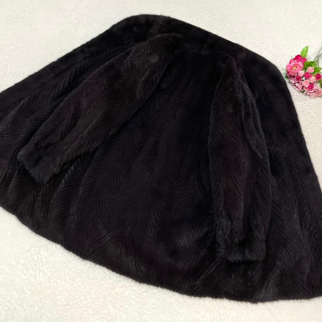 希少色◎ミンク パープル 本毛皮 ファーコート リバーシブル リアルファー