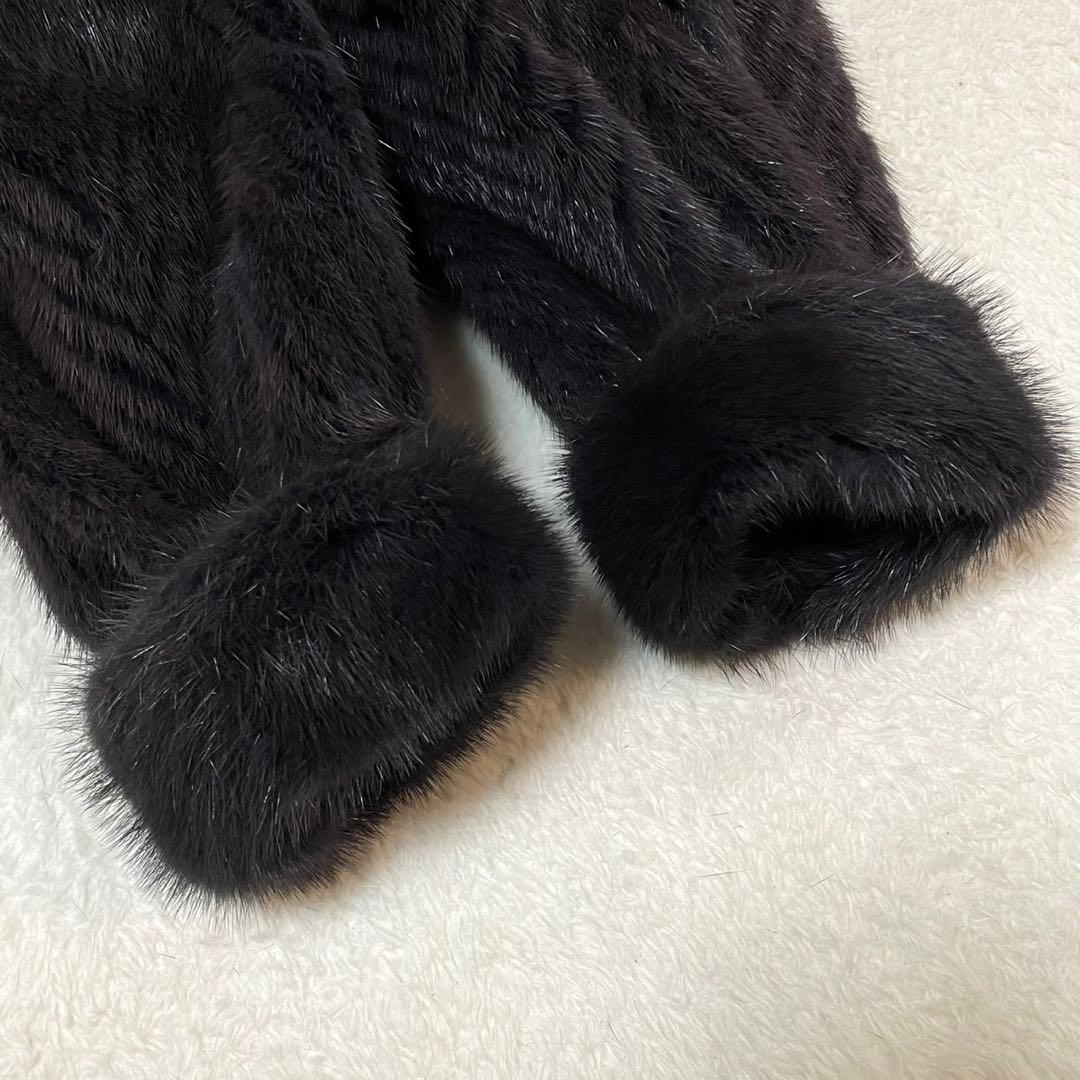 希少色◎ミンク パープル 本毛皮 ファーコート リバーシブル リアルファー