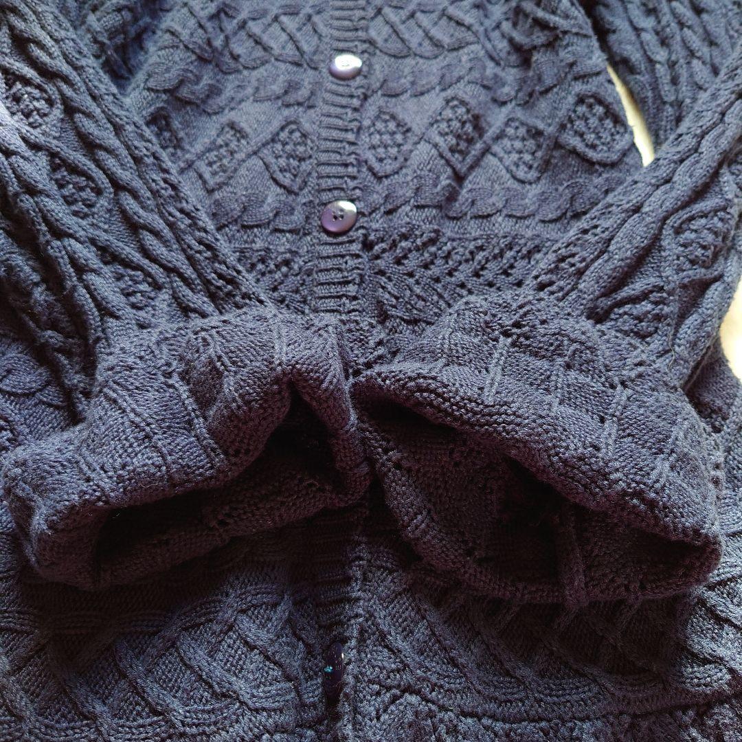 美品【ピンクハウス】フード付きニットロングカーディガン　パーカーセーター　フレア