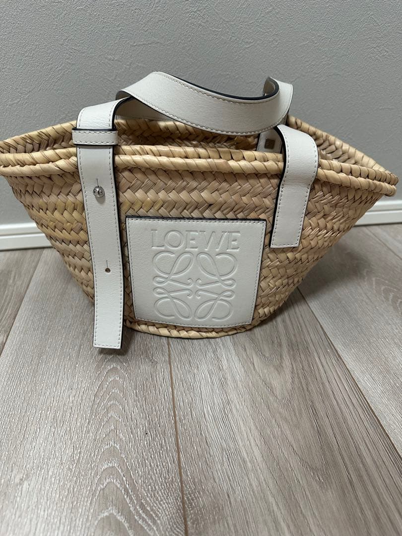 LOEWE かごバッグ ナチュラル/ホワイト