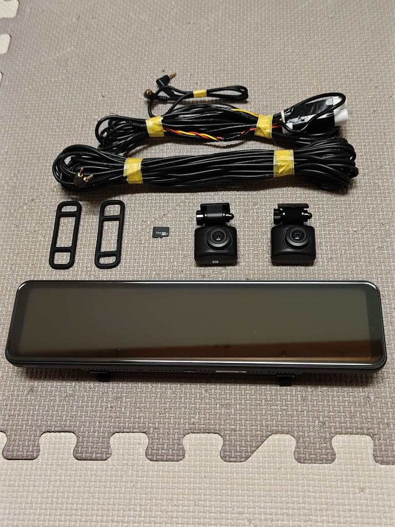 コムテックZDR038ミラー型ドライブレコーダー前後カメラ配線付き