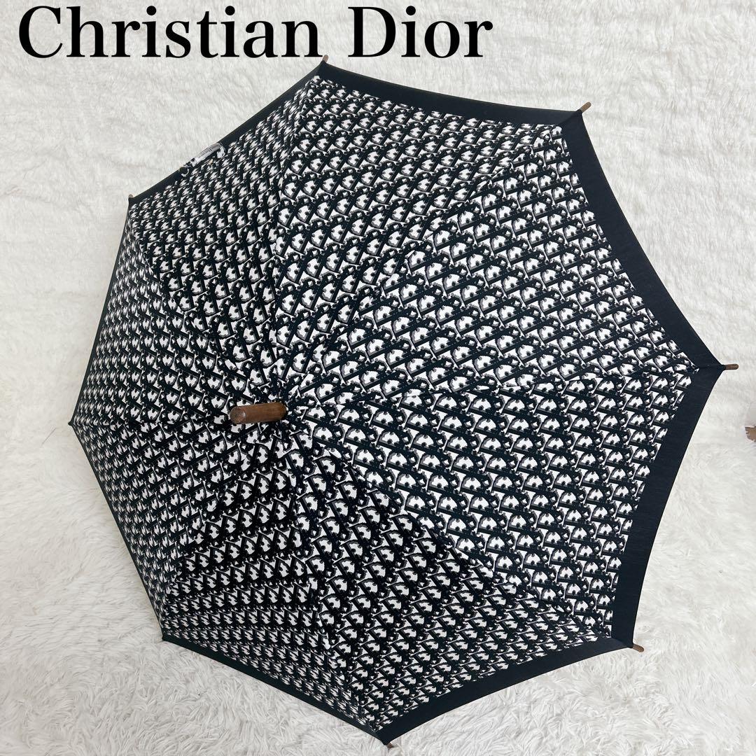 【極美品】クリスチャンディオール　長傘　トロッター　ブラック