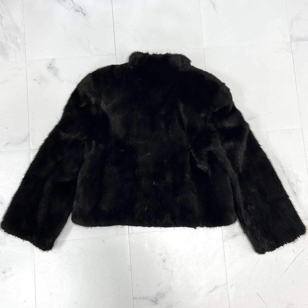 高級 ブラックミンク クロップド コート SAGAMINK レディース 鼬