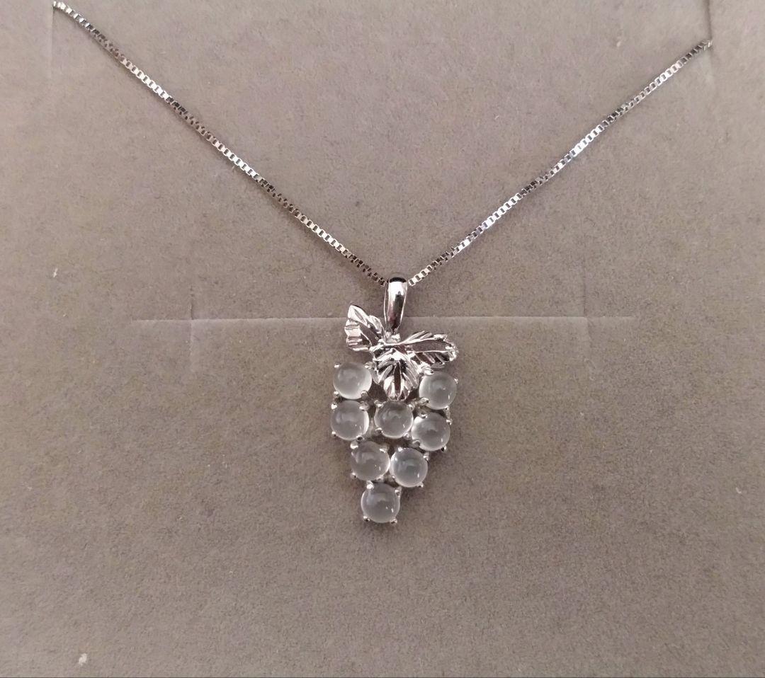 ジュエリーツツミ K10ホワイトゴールドぶどうデザインネックレス