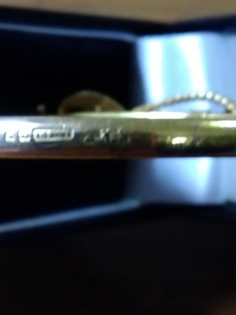 イギリスアンティーク　パールのバングル　エトルスカンリバイバル　１５金