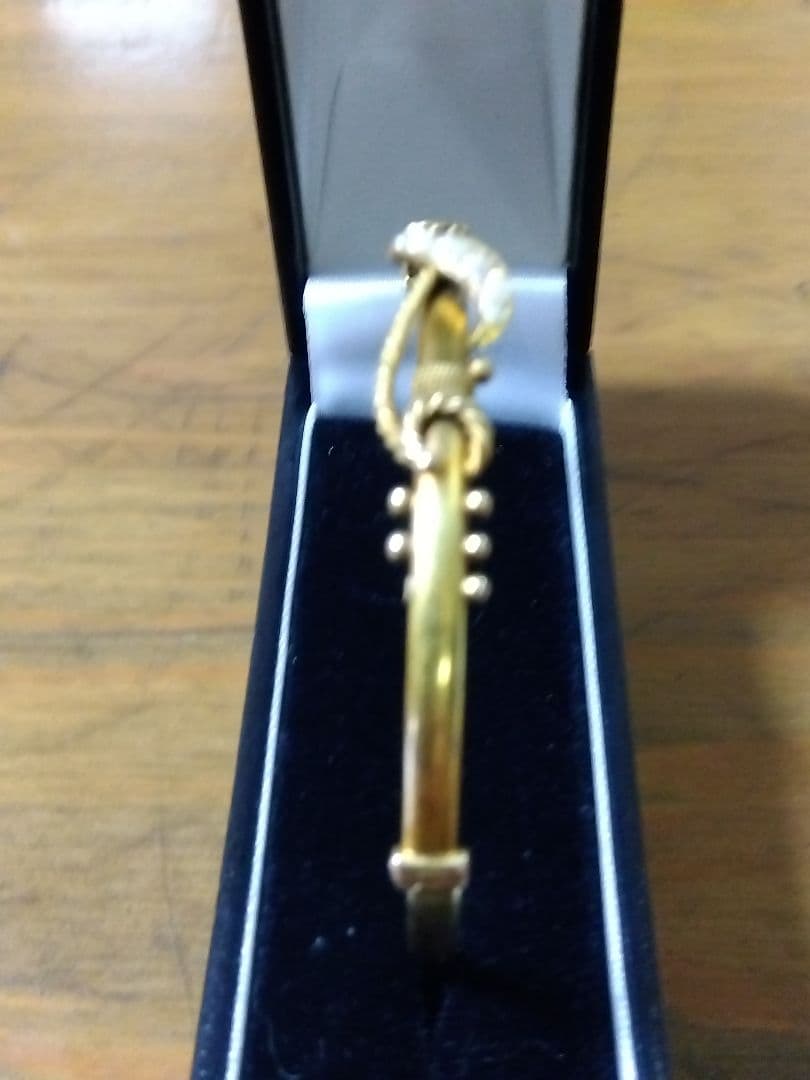 イギリスアンティーク　パールのバングル　エトルスカンリバイバル　１５金