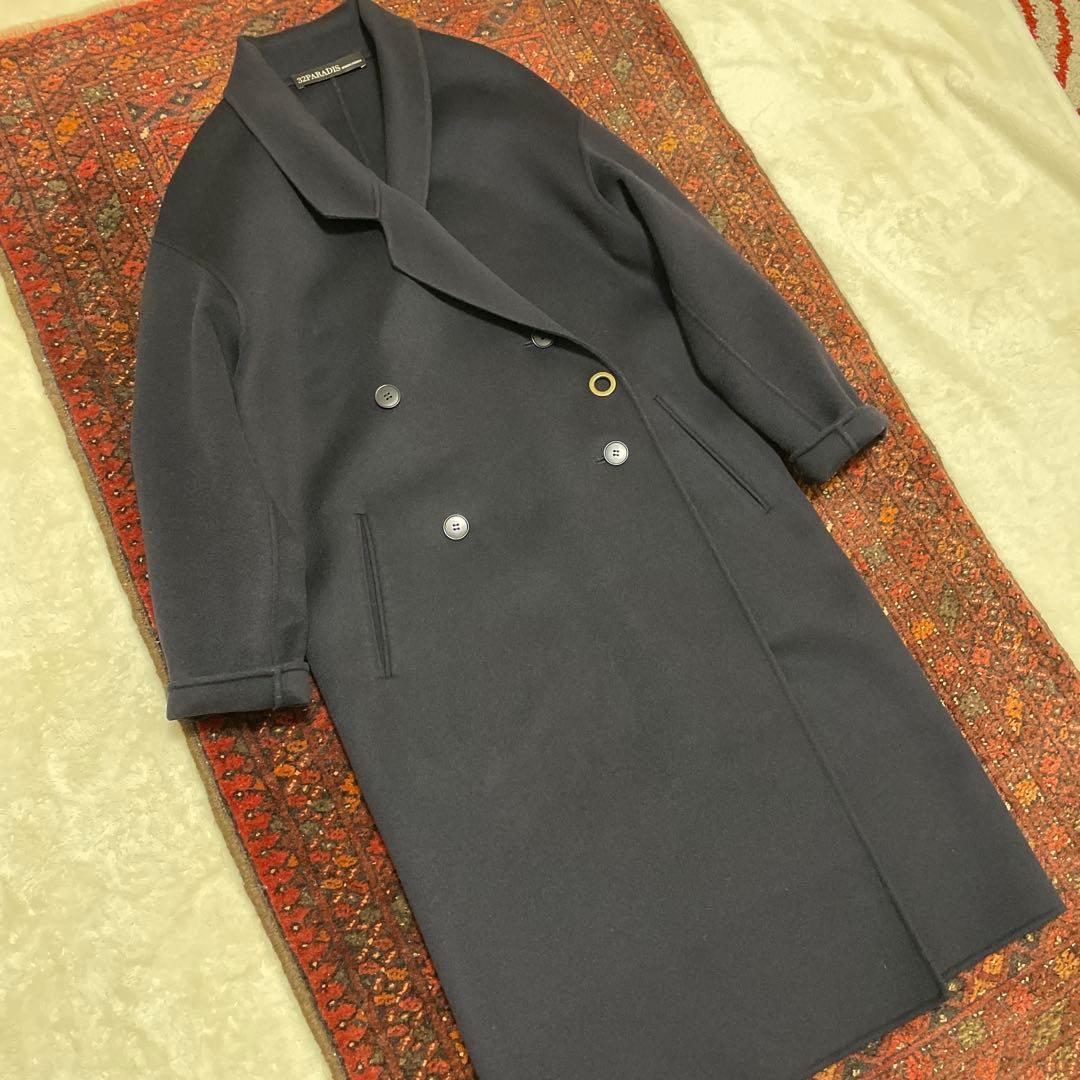 32PARADIS ロングコート　ダークネイビー