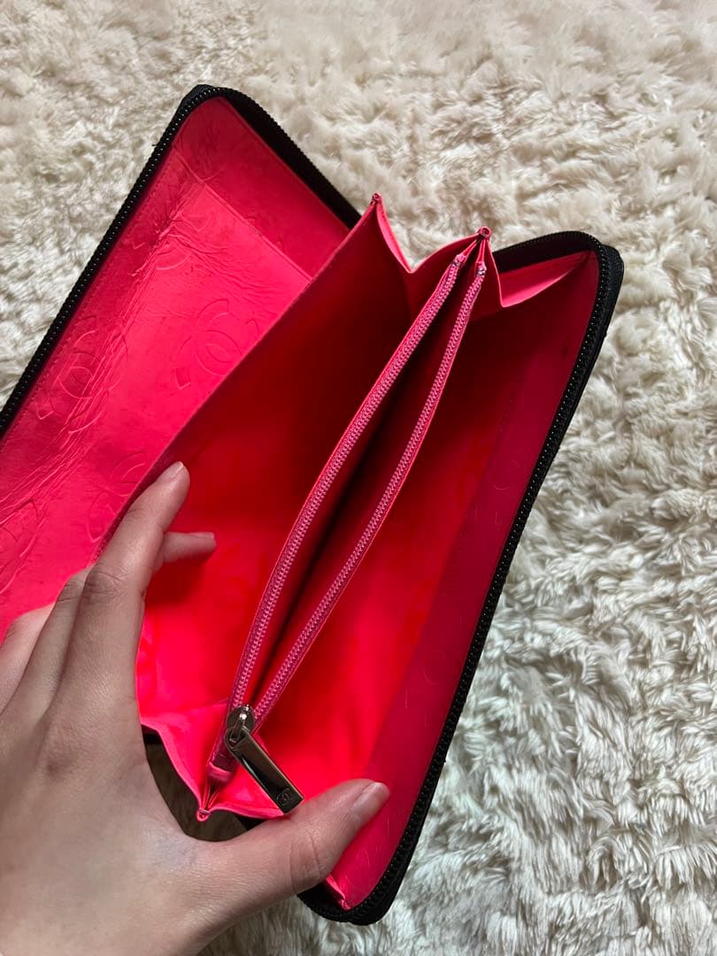 CHANEL カンボンライン ラウンドファスナー　長財布