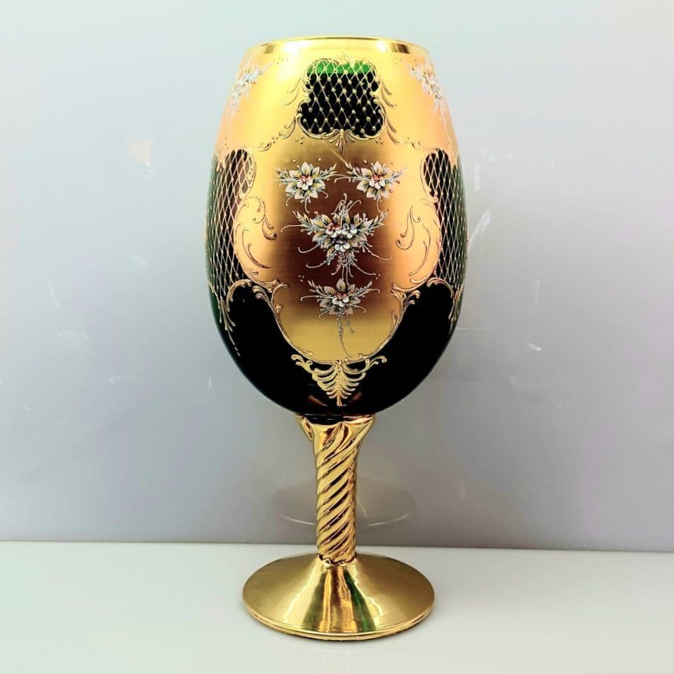 MURANO 特大 45.5㎝ ムラノ ハイエナメル ワイングラス 型 オブジェ