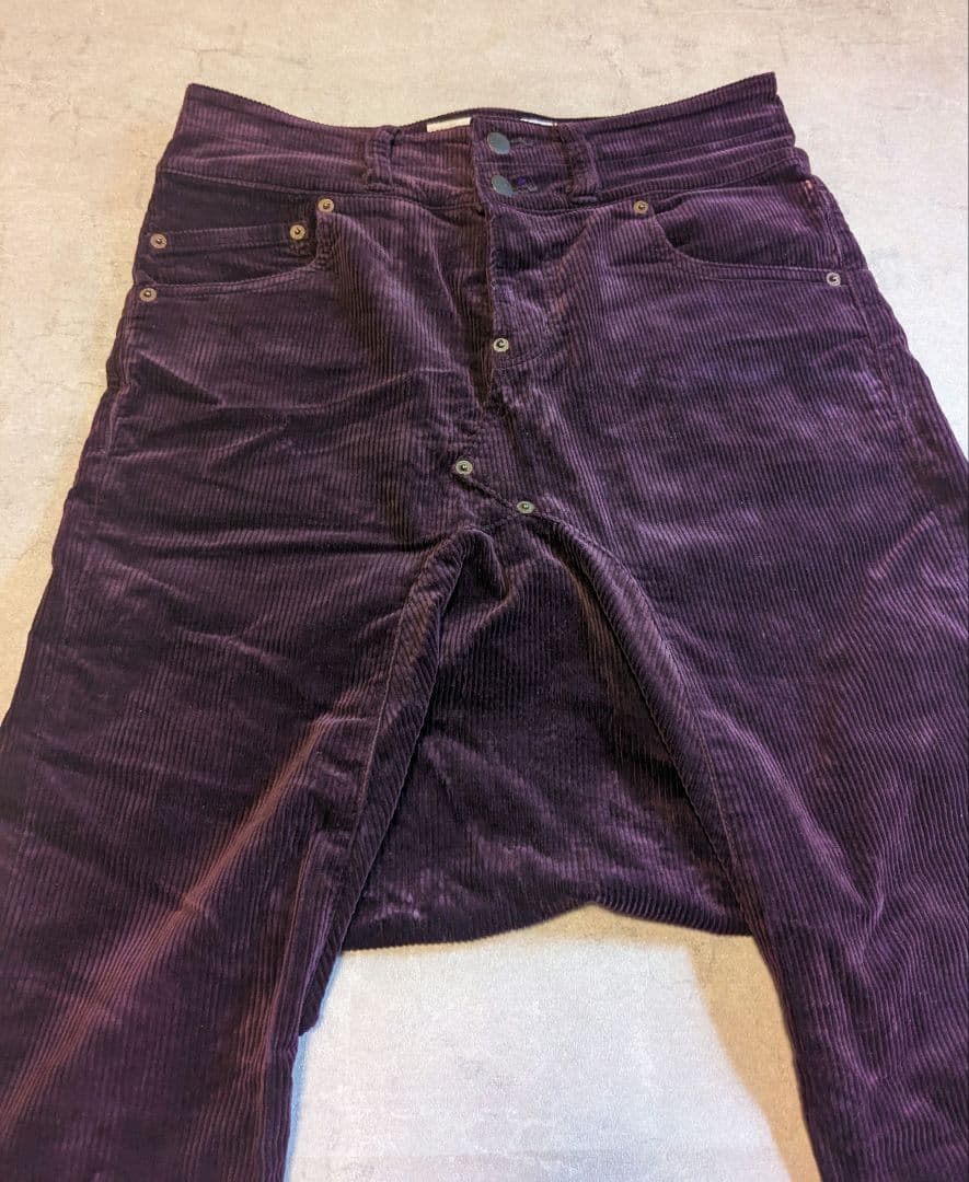 GANRYU ガンリュウ 13AW コーデュロイサルエルパンツ パープル S