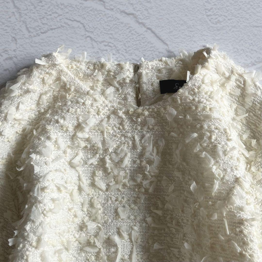 ✨極美品✨SONO ソーノ エアリーツイード ティアードフレアブラウス ペプラム