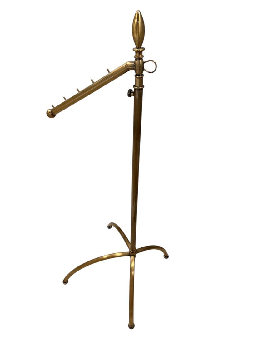 ハンガーラック　傾斜ハンガー　高さ可変　アンティークゴールド