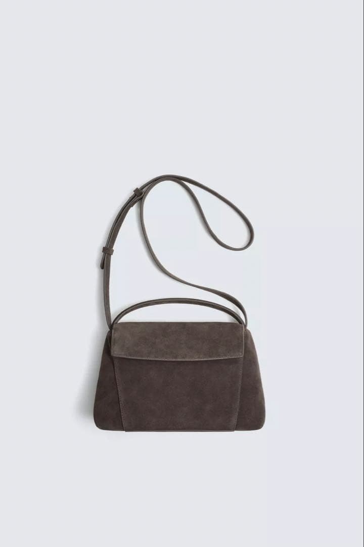 ZARA レザーショルダーバッグ　ブラウン