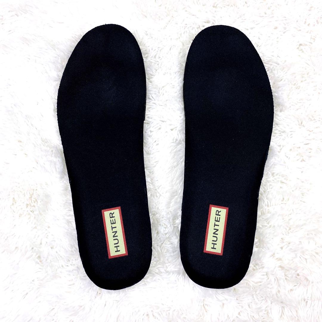 未使用級 HUNTER ロゴ バックストラップブーツ サイドゴア レインブーツ