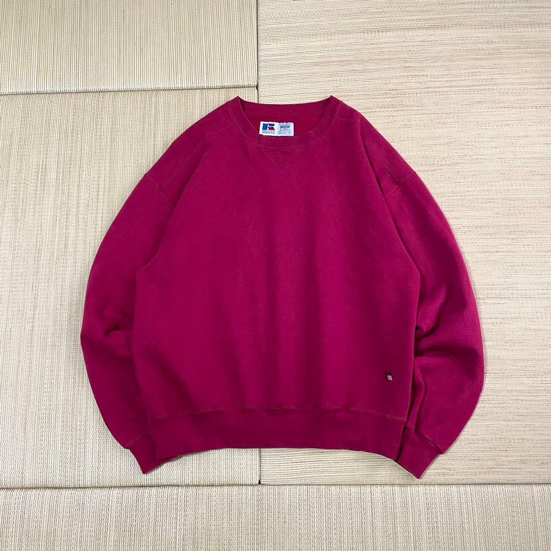 ア*ャ様 90s USA製 ラッセルアスレチック 無地 スウェット ハイコットン