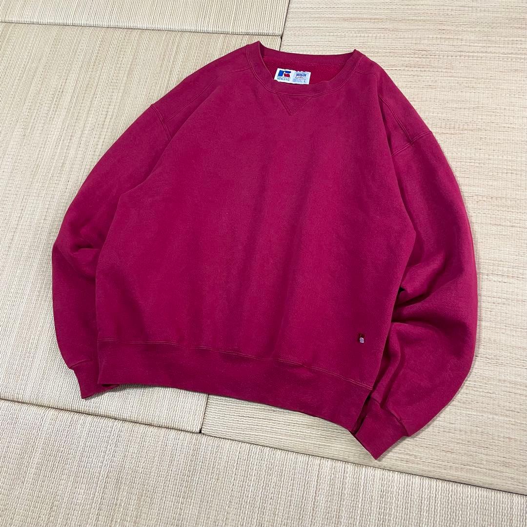 ア*ャ様 90s USA製 ラッセルアスレチック 無地 スウェット ハイコットン