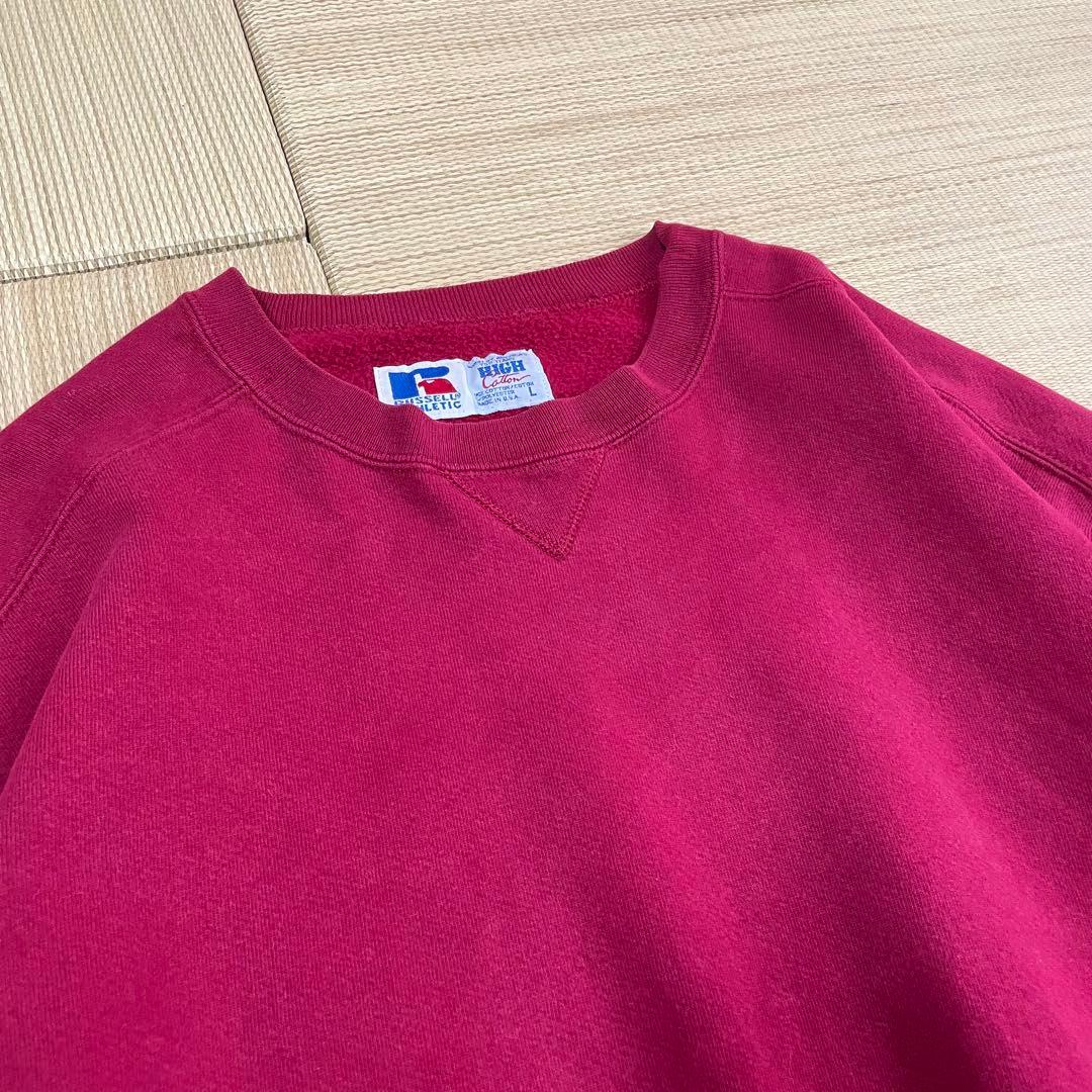 ア*ャ様 90s USA製 ラッセルアスレチック 無地 スウェット ハイコットン