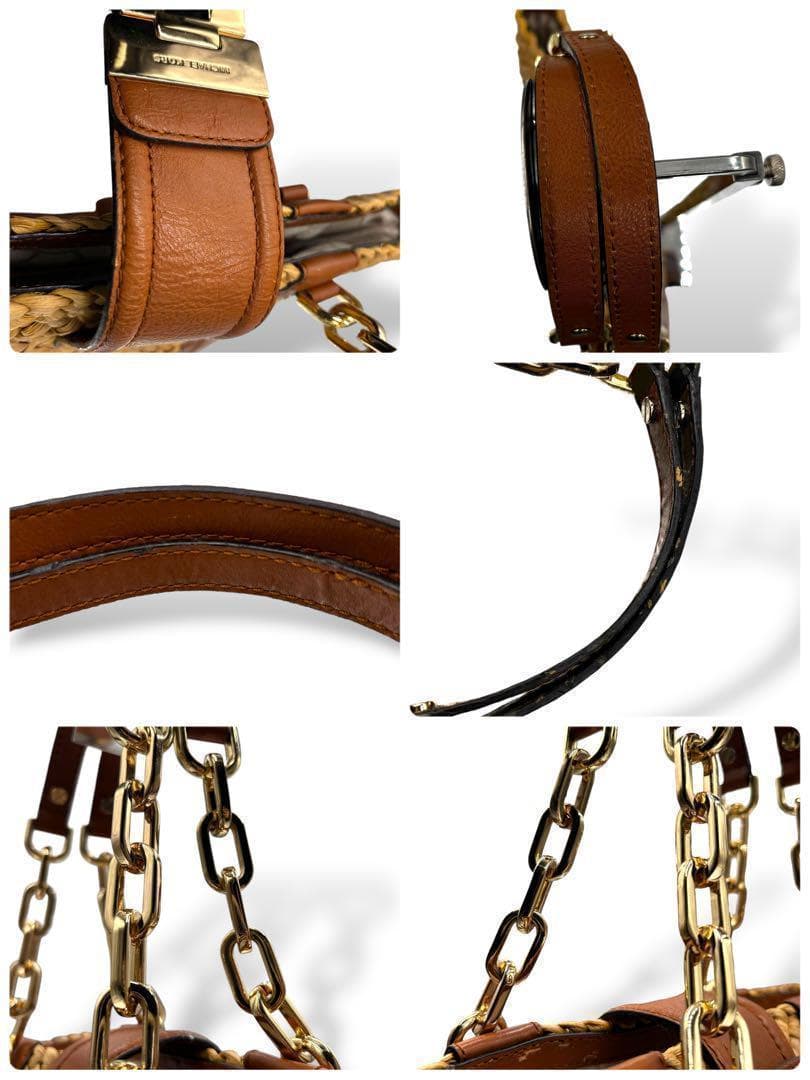 【美品】マイケルコース　カゴバッグ　チェーン　金具　ガンチーニ　手提げ　肩掛け