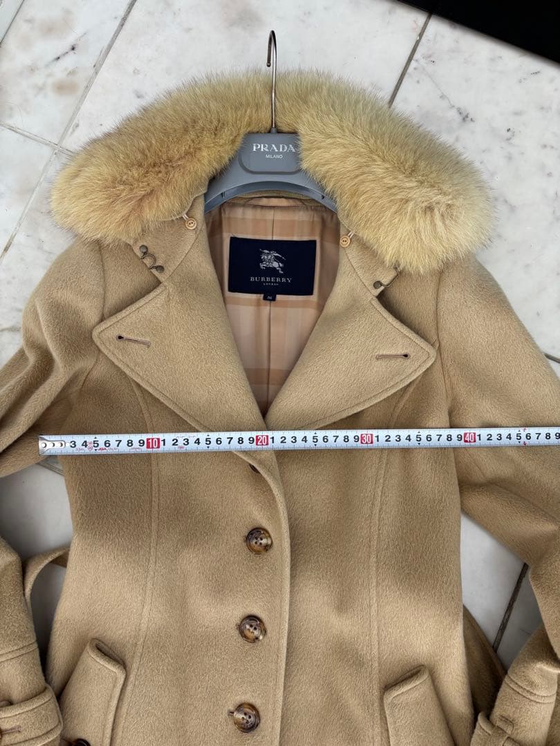 バーバリーロンドン　ファーコート38 Mサイズ
