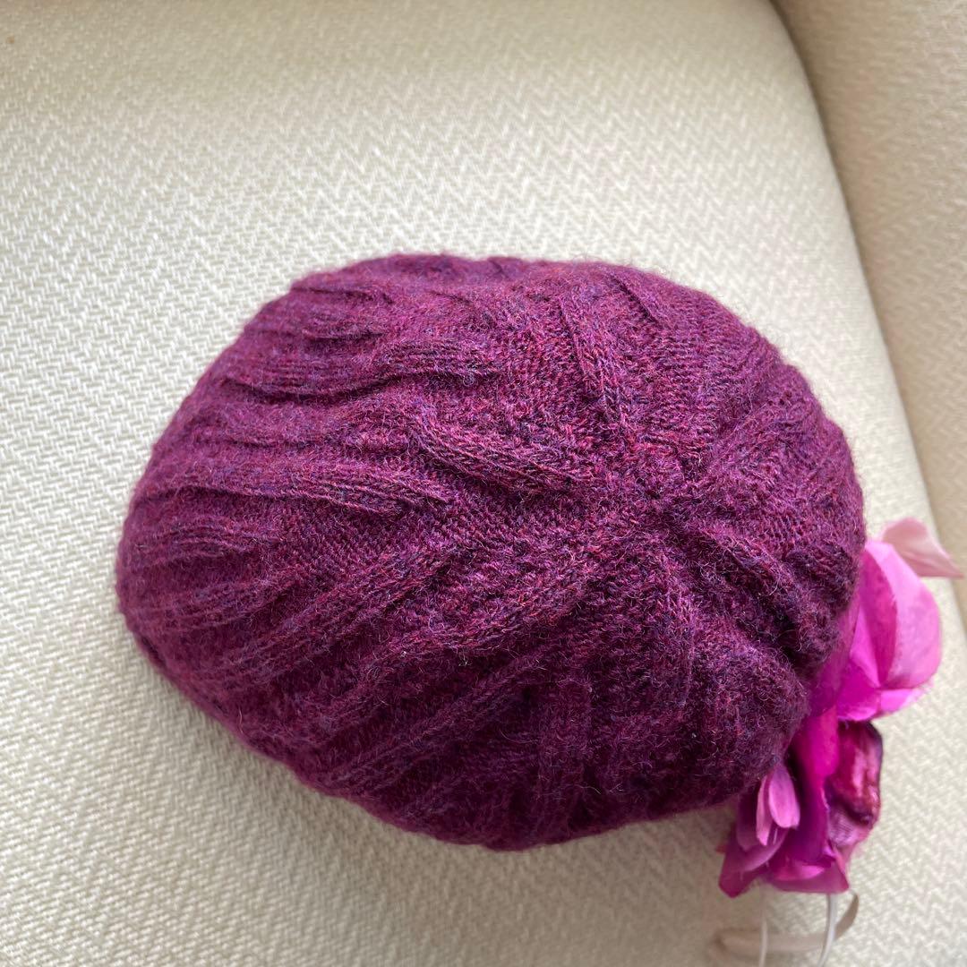 D&G DOLCE&GABBANA コサージュ ニット帽 ビーニー