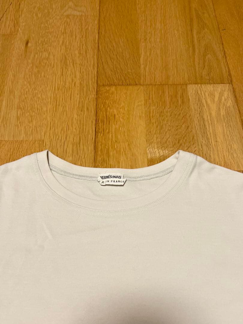 Hermes マルジェラ期 コットン Tシャツ 36 グレーホワイト