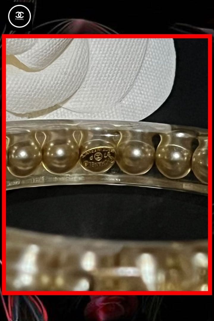 ◆CHANEL ◆希少◆ヴィンテージ◆パール◆バングル◆ブレスレット◆ロゴ