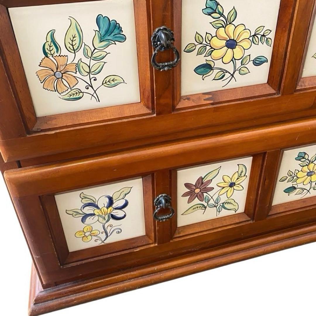 バレンシア チェスト スペイン製 北欧 タイル 4段　タイルチェスト