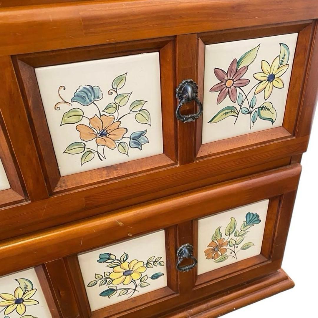 バレンシア チェスト スペイン製 北欧 タイル 4段　タイルチェスト