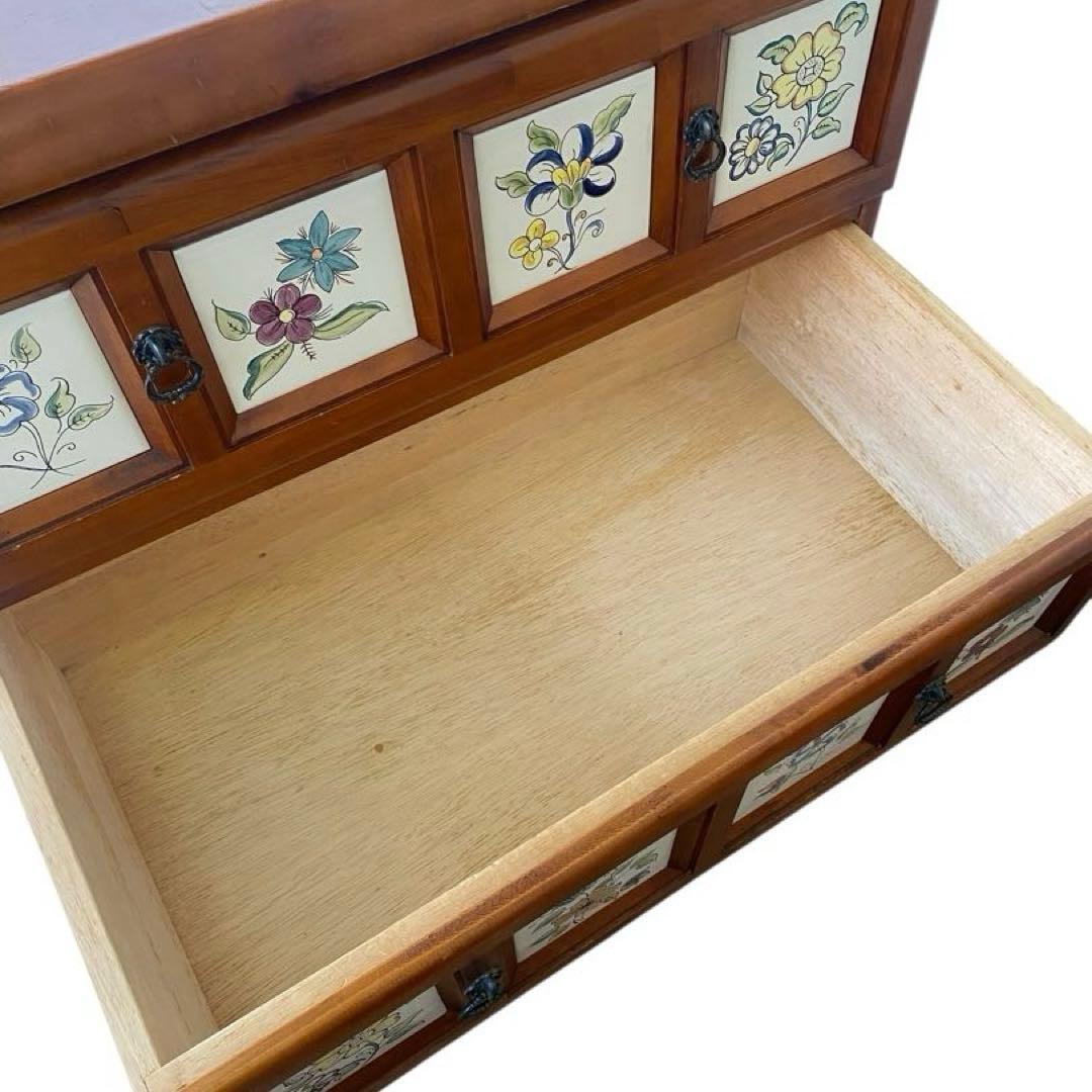 バレンシア チェスト スペイン製 北欧 タイル 4段　タイルチェスト