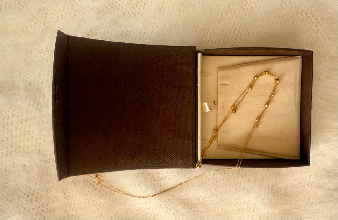 ロングネックレス K18 dance チェーンネックレス 18金 90cm