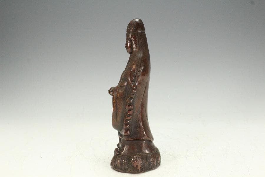 古備前 観音菩薩像 葡萄木敷き板(K-A645)