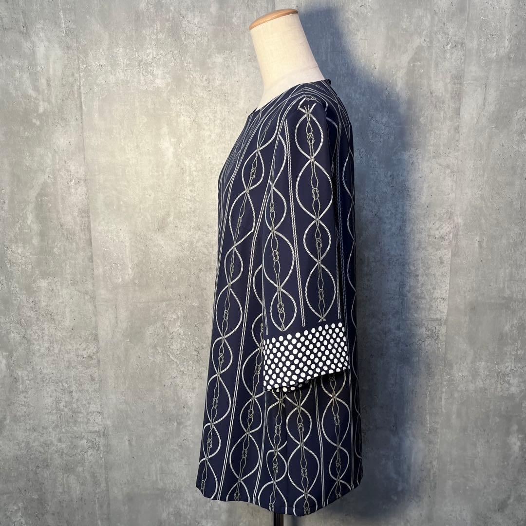 美品☆ レリアン ロープアート&ドット柄 ジャージチュニック 大きい13+サイズ