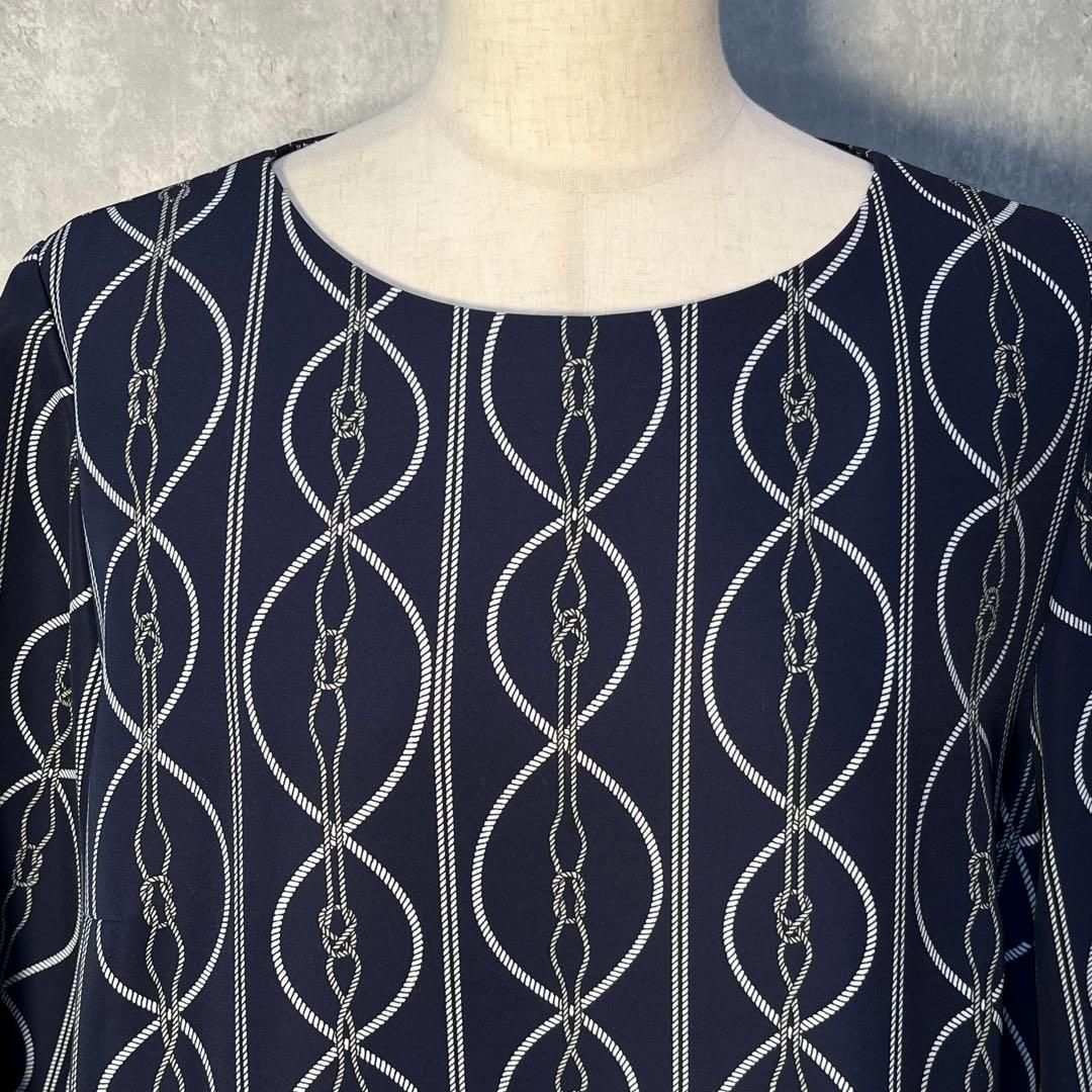 美品☆ レリアン ロープアート&ドット柄 ジャージチュニック 大きい13+サイズ