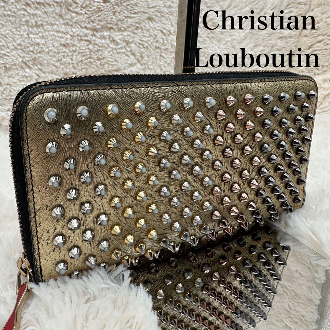 ✨人気✨ルブダン　長財布　スタッズ　パネトーネ　ラウンドジップ　マルチカラー