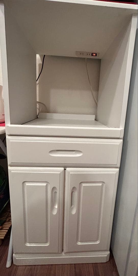 ホワイトレンジ台 スライドテーブル付き